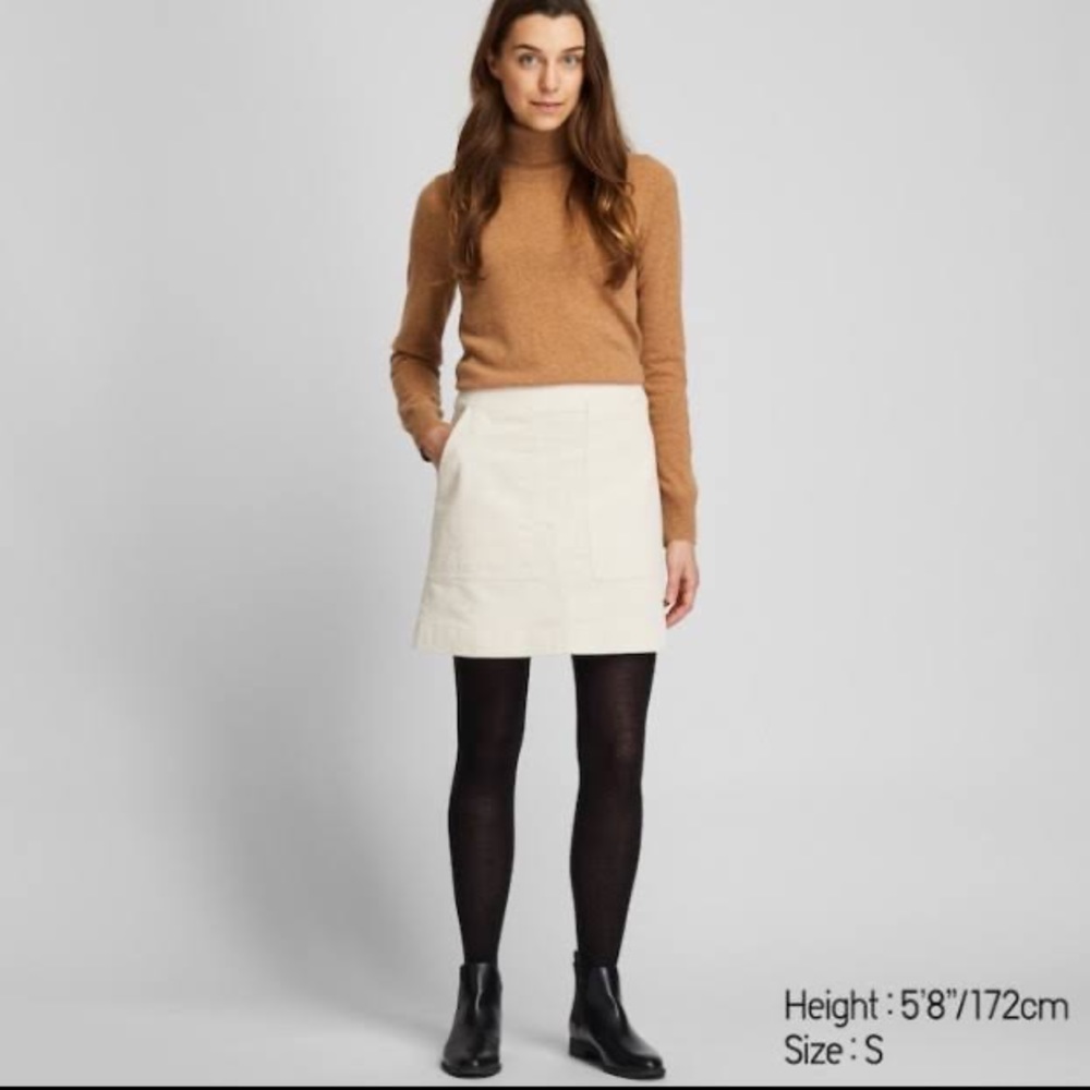 Uniqlo Cream Corduroy Mini Skirt